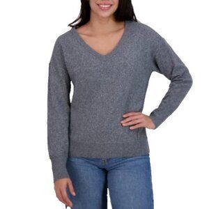 NWOT Lucky Brand Women's XL Gray V-Neck Sweater Polyester/Nylon